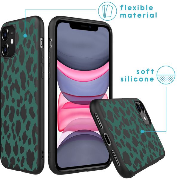 iMoshion Design hoesje iPhone 11 - Luipaard - Groen / Zwart