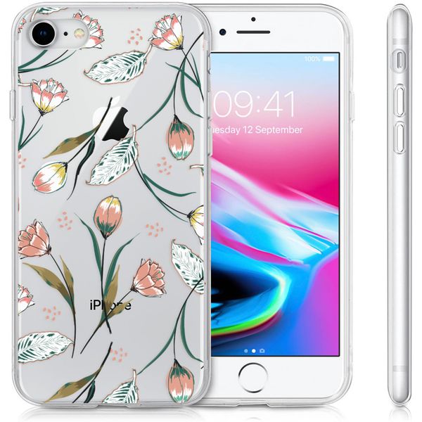 iMoshion Design hoesje iPhone SE (2022 / 2020) / 8 / 7 / 6s - Bloem - Roze