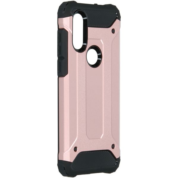 iMoshion Rugged Xtreme Backcover Motorola One Vision - Rosé Goud