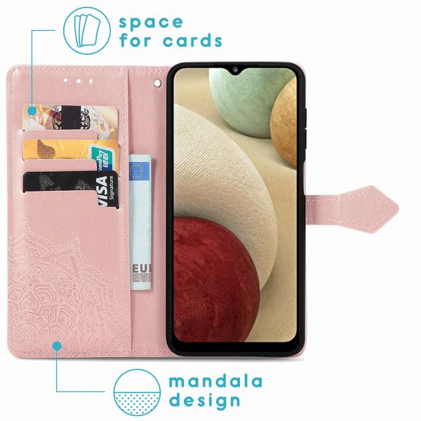 iMoshion Mandala Bookcase Samsung Galaxy A12 - Rosé Goud