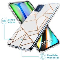 iMoshion Design hoesje Motorola Moto G9 Plus - Grafisch Koper / Wit