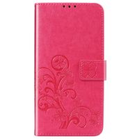 Klavertje Bloemen Bookcase Samsung Galaxy A31 - Fuchsia