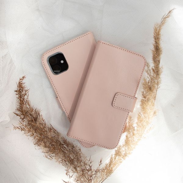 Selencia Echt Lederen Bookcase iPhone Xr - Roze