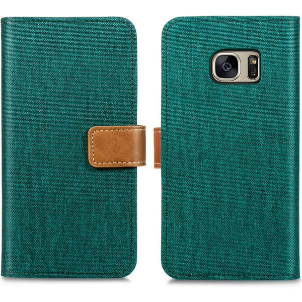 iMoshion Luxe Canvas Bookcase Samsung Galaxy S7 - Groen