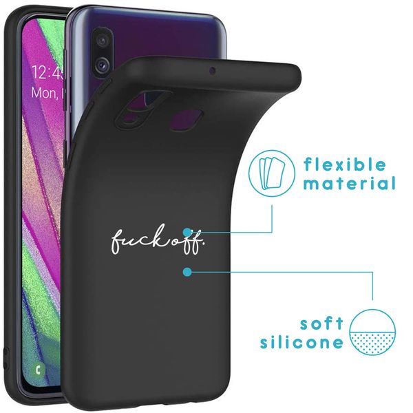 iMoshion Design hoesje Samsung Galaxy A40 - Fuck Off - Zwart