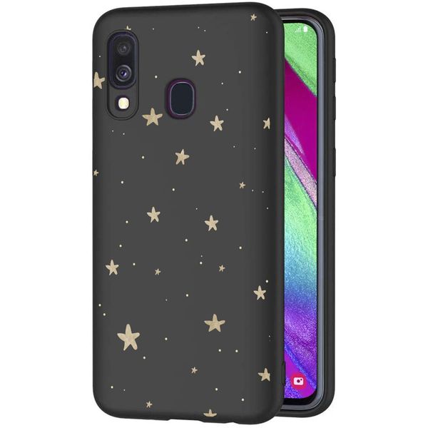 iMoshion Design hoesje Samsung Galaxy A40 - Sterren / Zwart