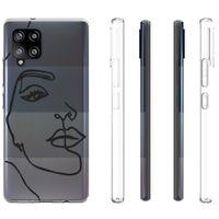 iMoshion Design hoesje Samsung Galaxy A42 - Abstract Gezicht - Zwart