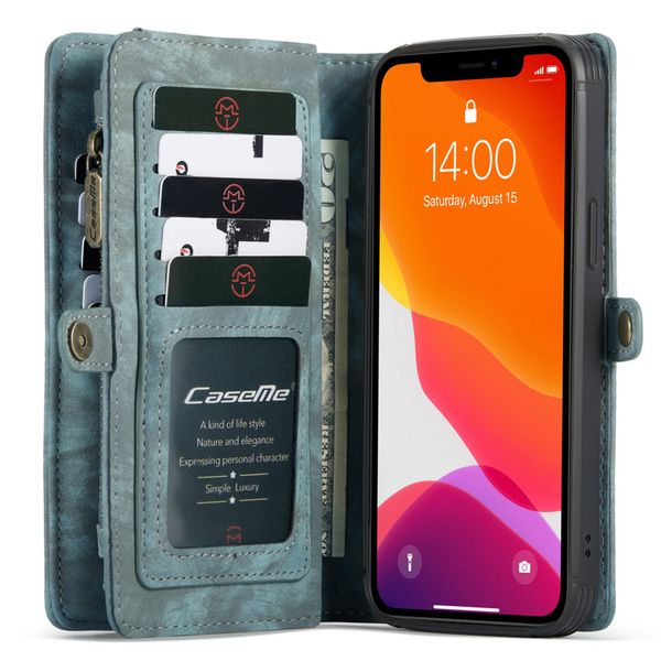 CaseMe Luxe Lederen 2 in 1 Portemonnee Bookcase iPhone 12 (Pro)