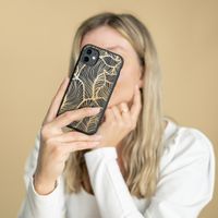 iMoshion Design hoesje Samsung Galaxy A12 - Bladeren / Zwart