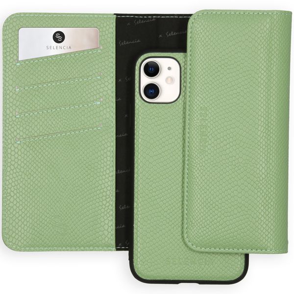 Selencia Tierra Uitneembare Slang Clutch iPhone 11 - Groen