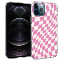 iMoshion Design hoesje iPhone 12 (Pro) - Retro Pink Check