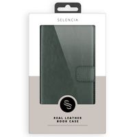 Selencia Echt Lederen Bookcase iPhone 12 Pro Max - Groen