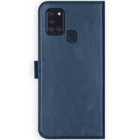 Selencia Echt Lederen Bookcase Samsung Galaxy A21s - Blauw