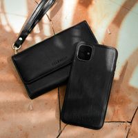 Selencia Uitneembare Vegan Lederen Clutch Galaxy S21 - Zwart