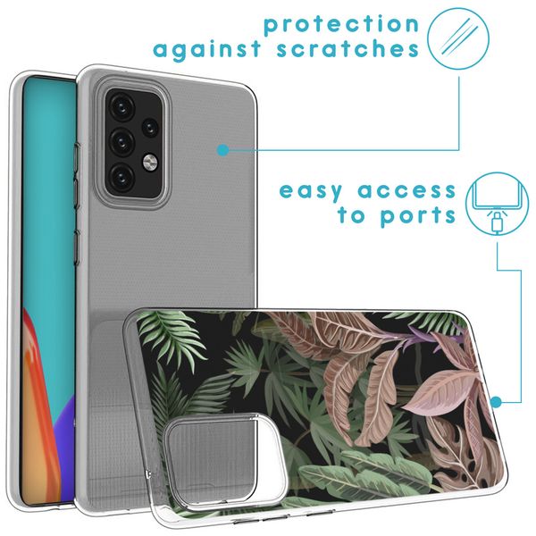 iMoshion Design hoesje Samsung Galaxy A52(s) (5G/4G) - Jungle - Groen / Roze