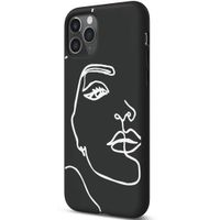 iMoshion Design hoesje iPhone 11 Pro - Abstract Gezicht - Wit / Zwart