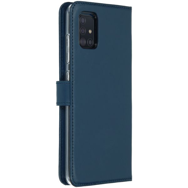 Selencia Echt Lederen Bookcase Samsung Galaxy A51 - Blauw