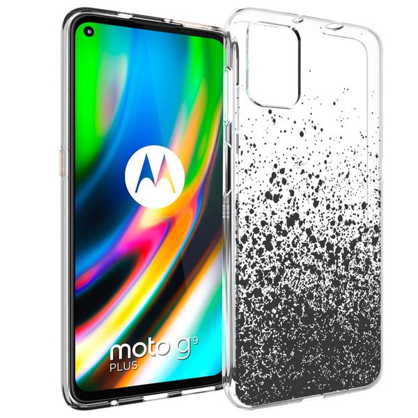 iMoshion Design hoesje Motorola Moto G9 Plus - Spetters - Zwart