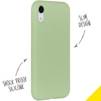 Accezz Liquid Silicone Backcover iPhone Xr - Groen