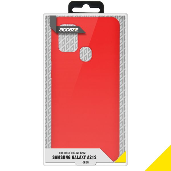 Accezz Liquid Silicone Backcover Samsung Galaxy A21s - Rood