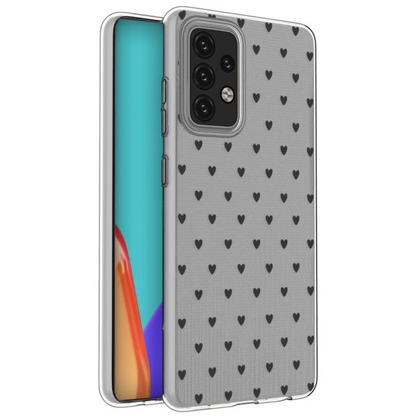 iMoshion Design hoesje Samsung Galaxy A52(s) (5G/4G) - Hartjes - Zwart