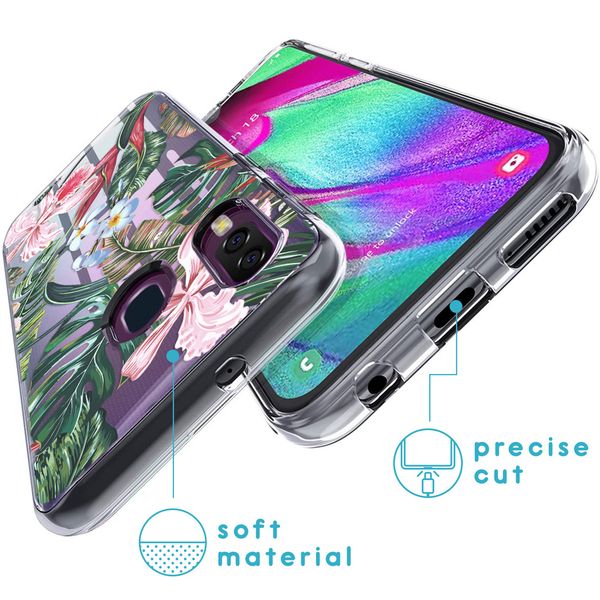 iMoshion Design hoesje Samsung Galaxy A40 - Jungle - Groen / Roze