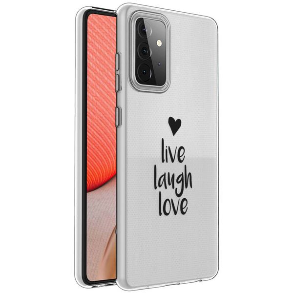 iMoshion Design hoesje Samsung Galaxy A72 - Live Laugh Love - Zwart