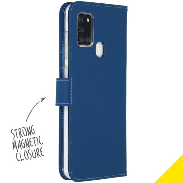 Accezz Wallet Softcase Bookcase Samsung Galaxy A21s - Blauw