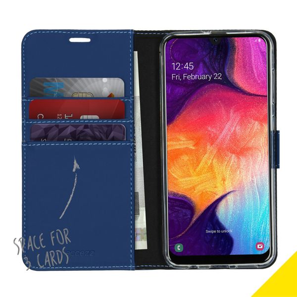 Accezz Wallet Softcase Bookcase Samsung Galaxy A50 / A30s - Blauw