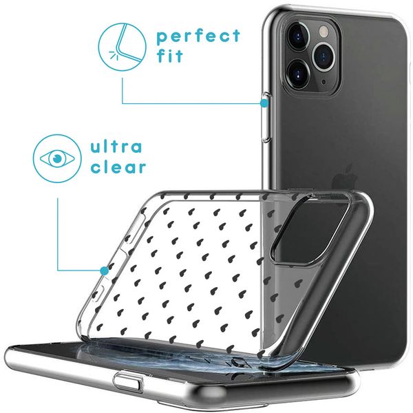 iMoshion Design hoesje iPhone 11 Pro - Hartjes - Zwart