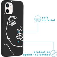 iMoshion Design hoesje iPhone 12 Mini - Abstract Gezicht - Wit