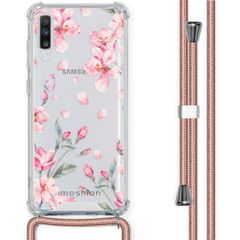 iMoshion Design hoesje met koord Samsung Galaxy A70 - Bloem - Roze