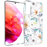 iMoshion Design hoesje Samsung Galaxy S21 FE - Bloem - Wit