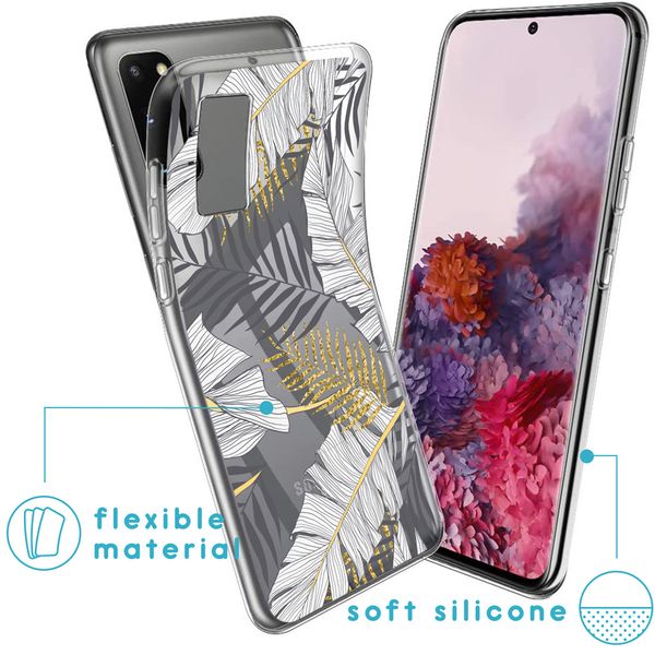 iMoshion Design hoesje Samsung Galaxy S20 - Bladeren / Zwart