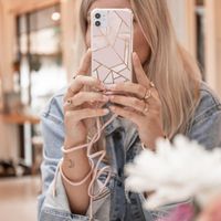 iMoshion Design hoesje met koord Samsung Galaxy A52(s) (5G/4G) - Grafisch Koper - Roze / Goud