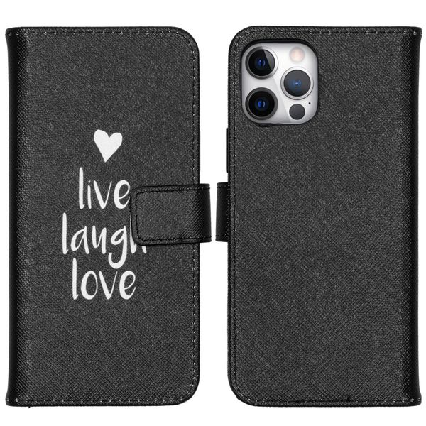 iMoshion Design Softcase Bookcase iPhone 12 (Pro) - Live Laugh Love