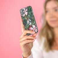 iMoshion Design hoesje iPhone 12 (Pro) - Jungle - Groen / Roze