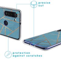 iMoshion Design hoesje Motorola Moto G8 Power - Grafisch Koper / Blauw