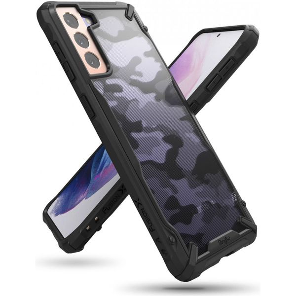 Ringke Fusion X Backcover Samsung Galaxy S21 - Camo Zwart