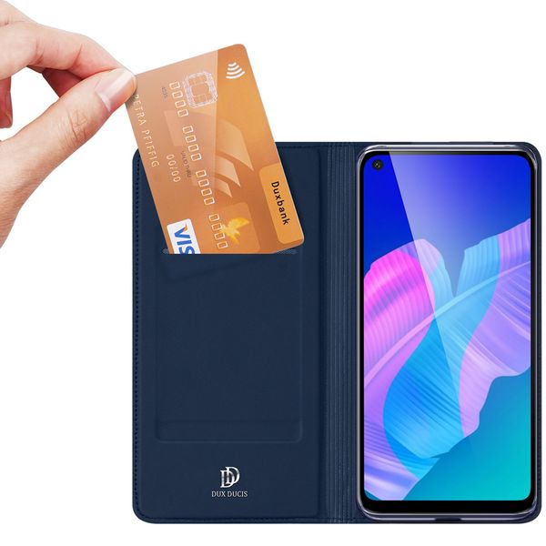 Dux Ducis Slim Softcase Bookcase Huawei P40 Lite E - Donkerblauw