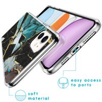 iMoshion Design hoesje iPhone 11 - Marmer - Gebroken Blauw