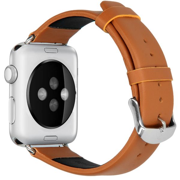 iMoshion Effen Lederen bandje Apple Watch Series 1-8 / SE - 38/40