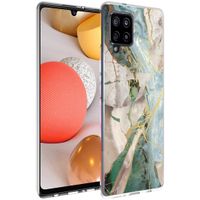 iMoshion Design hoesje Samsung Galaxy A42 - Marmer - Gebroken Beige