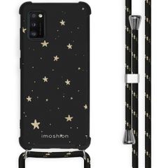 iMoshion Design hoesje met koord Samsung Galaxy A41 - Sterren - Zwart / Goud