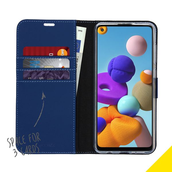 Accezz Wallet Softcase Bookcase Samsung Galaxy A21s - Blauw