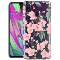 iMoshion Design hoesje Samsung Galaxy A40 - Bloem - Roze / Groen