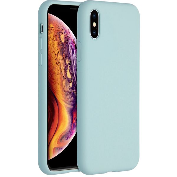 Accezz Liquid Silicone Backcover iPhone Xs / X - Sky Blue