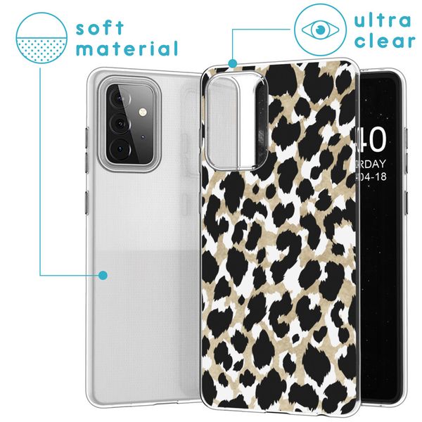 iMoshion Design hoesje Samsung Galaxy A72 - Luipaard / Zwart