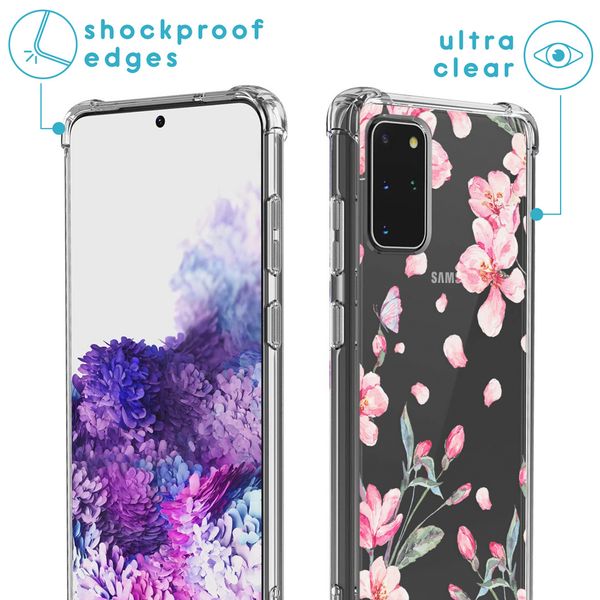 iMoshion Design hoesje met koord Samsung Galaxy S20 Plus - Bloem - Roze