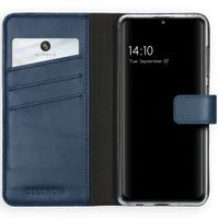 Selencia Echt Lederen Bookcase Samsung Galaxy A41 - Blauw